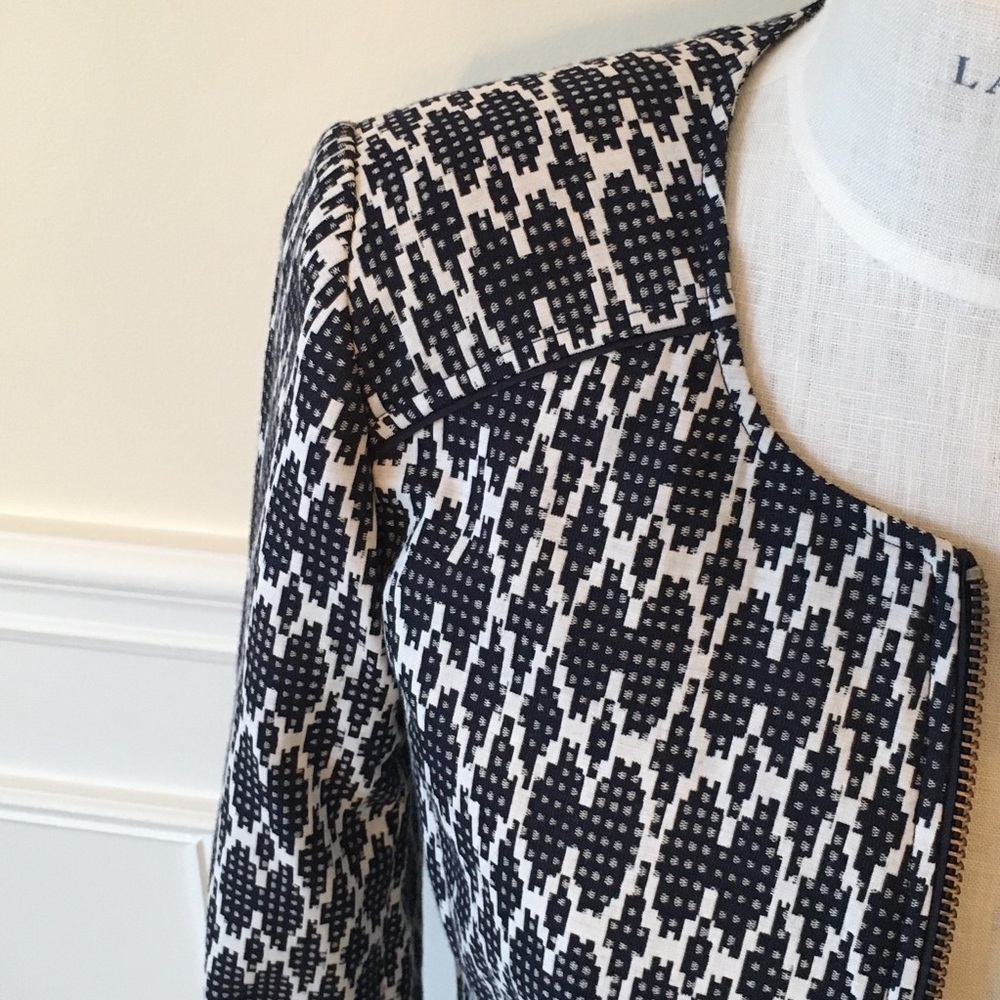J Crew blue geometric print jacket small - Picture 3 of 7